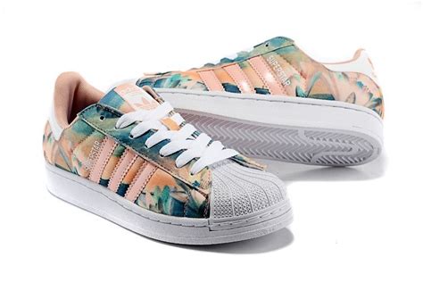 2017 mujer adidas originals superstar lotus print